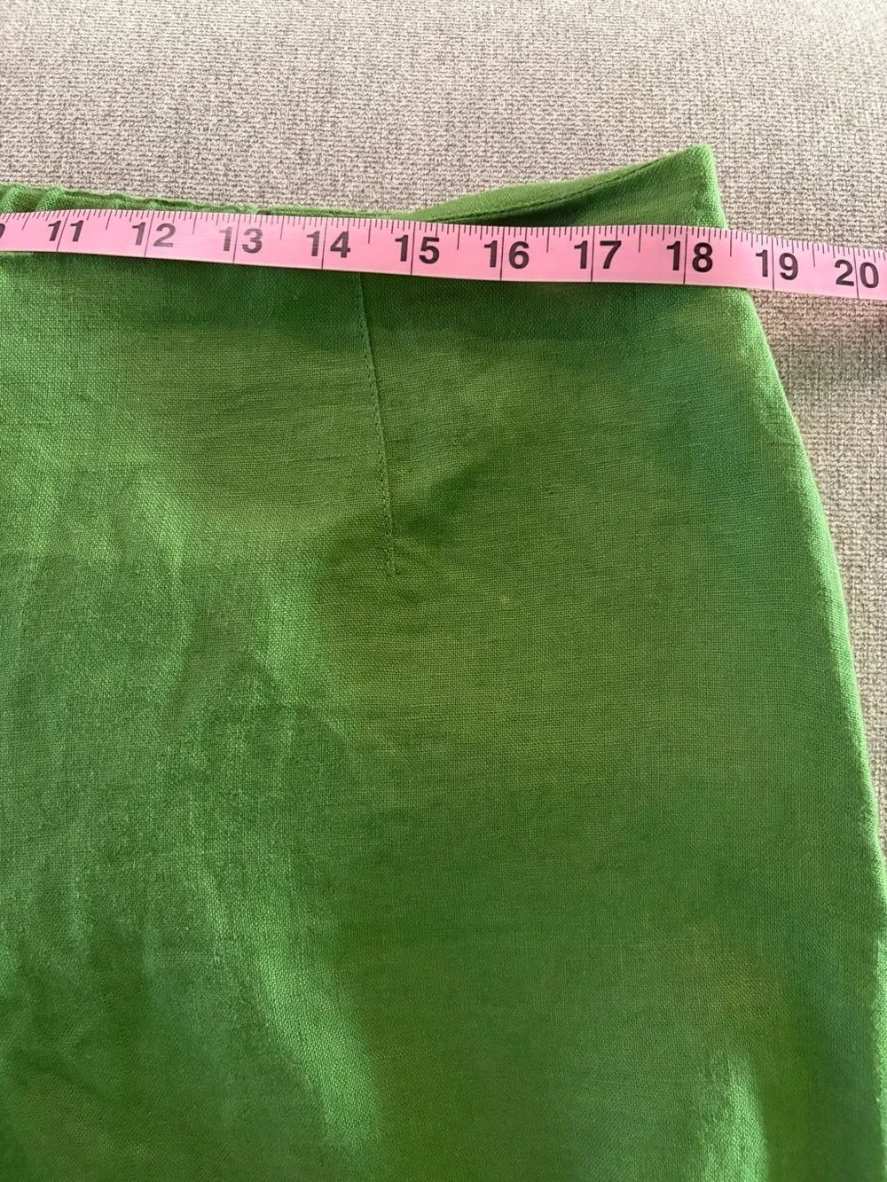 Banana Republic Mid-Rise Kick-Flare 100% Linen Ankle Pant Size 14 Green
